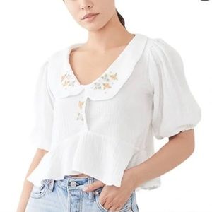 Tach Lorina White Muslin Swing Top